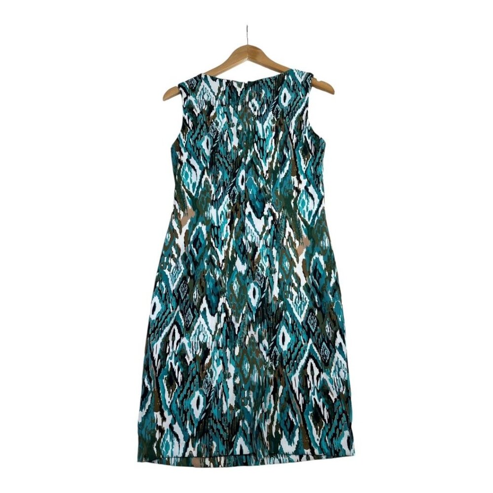 Connected Apparel Beaded Neckline Sleeveless Aztec Print Dress size 6‎ - Picture 4 of 7